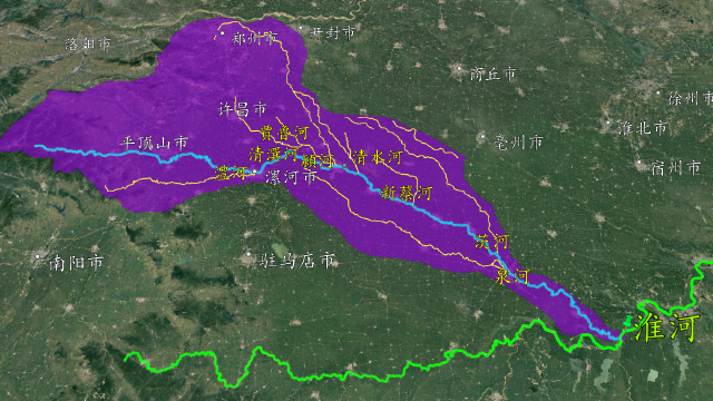 沙颍河一条美丽富饶又深受黄河泛滥影响的河流从伏牛山脉到淮河的全程