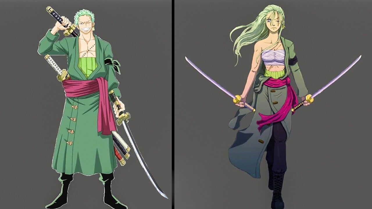 如果索隆变成女性角色会是什么样子?海贼王变成女海贼王,路费怎么办?