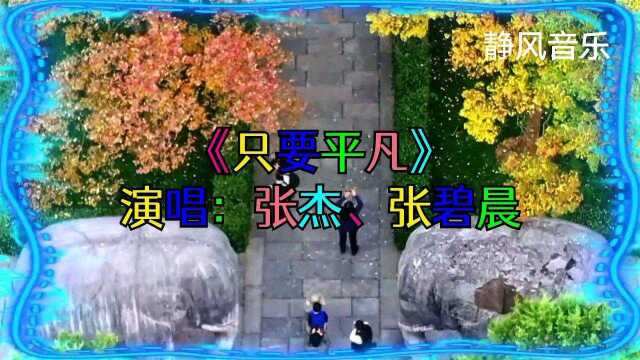 歌曲《只要平凡》演唱:张杰、张碧晨