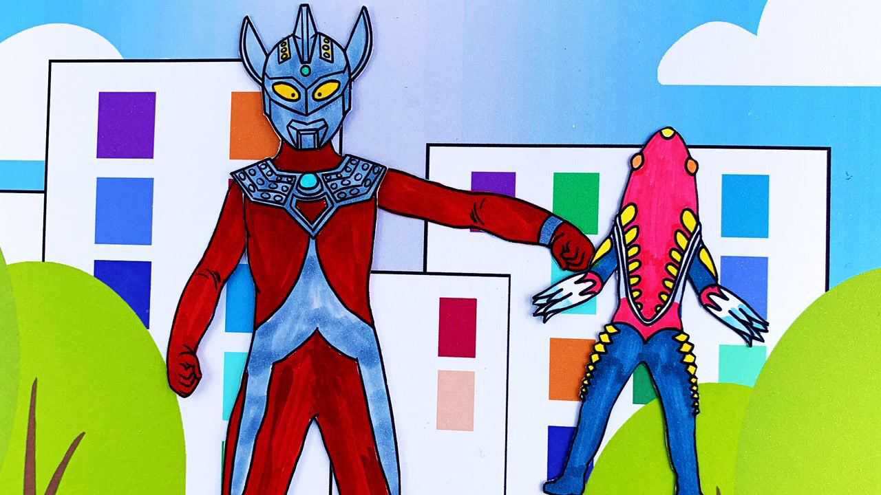 毛毛手绘手绘定格动画梅特龙星人以为学会变身就可以打败奥特曼没想到