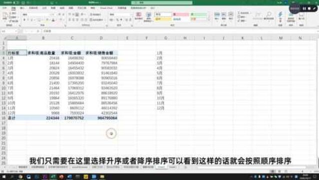 数据透表中的难题,1月到12月无法排序如何解决