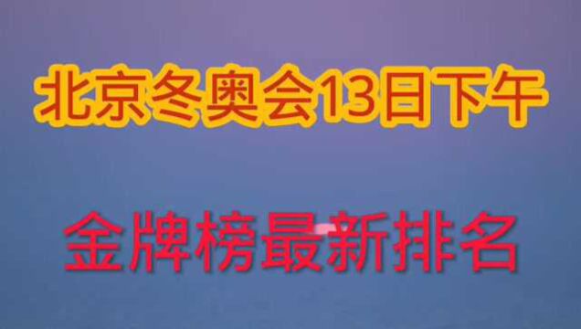 北京冬奥会金牌榜最新排名,更新到13日下午,中国保持前七.