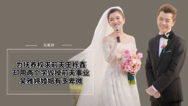 为抚养权求前夫王栎鑫,却用两个字毁掉前夫事业,吴雅婷有多卑微