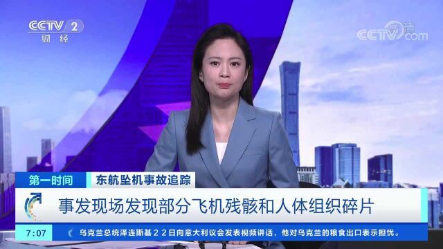 东航空难:事故现场发现部分飞机残骸和人体组织碎片东