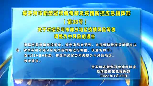 绥芬河疫情防控指挥部通告(第38号)|关于对绥芬河市部分地区疫情风险等级调整为中风险的通告