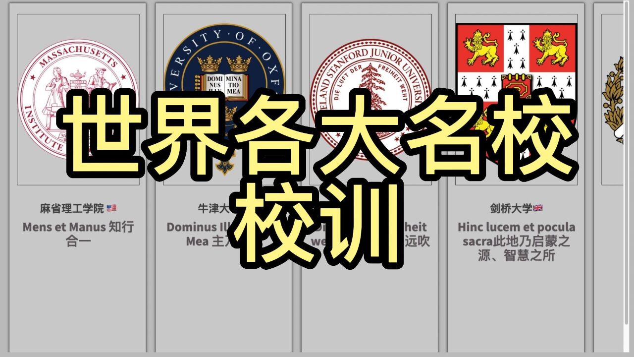 世界各大名校校训