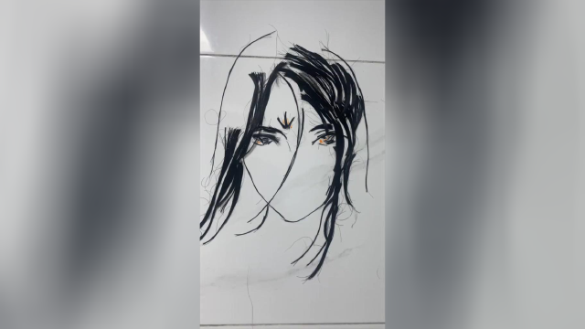 今天我尝试用头发画个宣姬