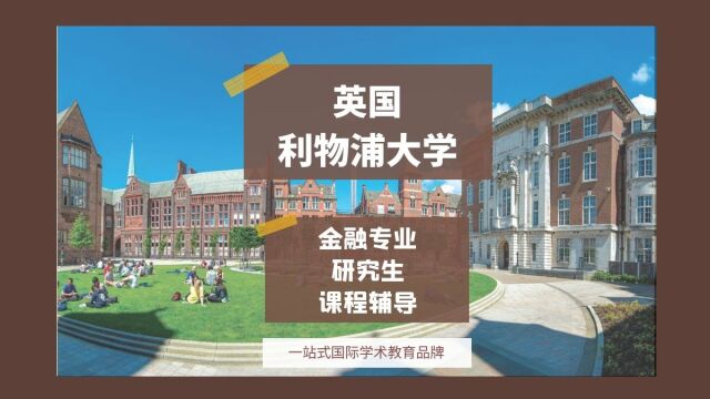 英国利物浦大学金融专业研究生课程辅导|dissertation|essay|presentation