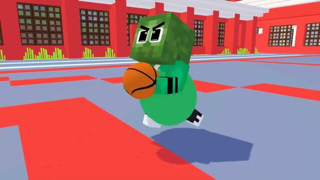 小僵尸练习打篮球