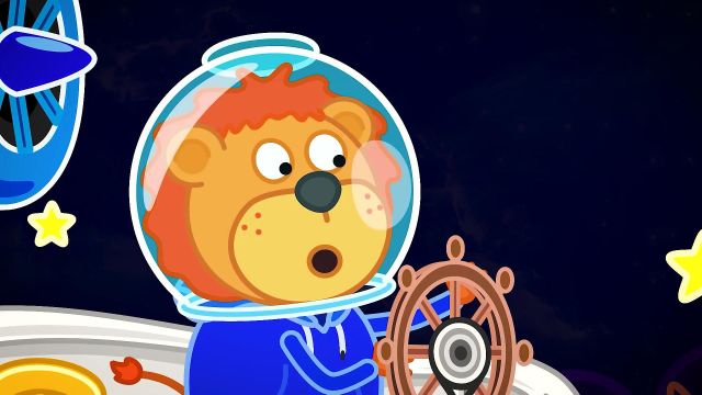 少儿动画小狮子在太空采集宝石却遇到了带着灭霸手套的石头人