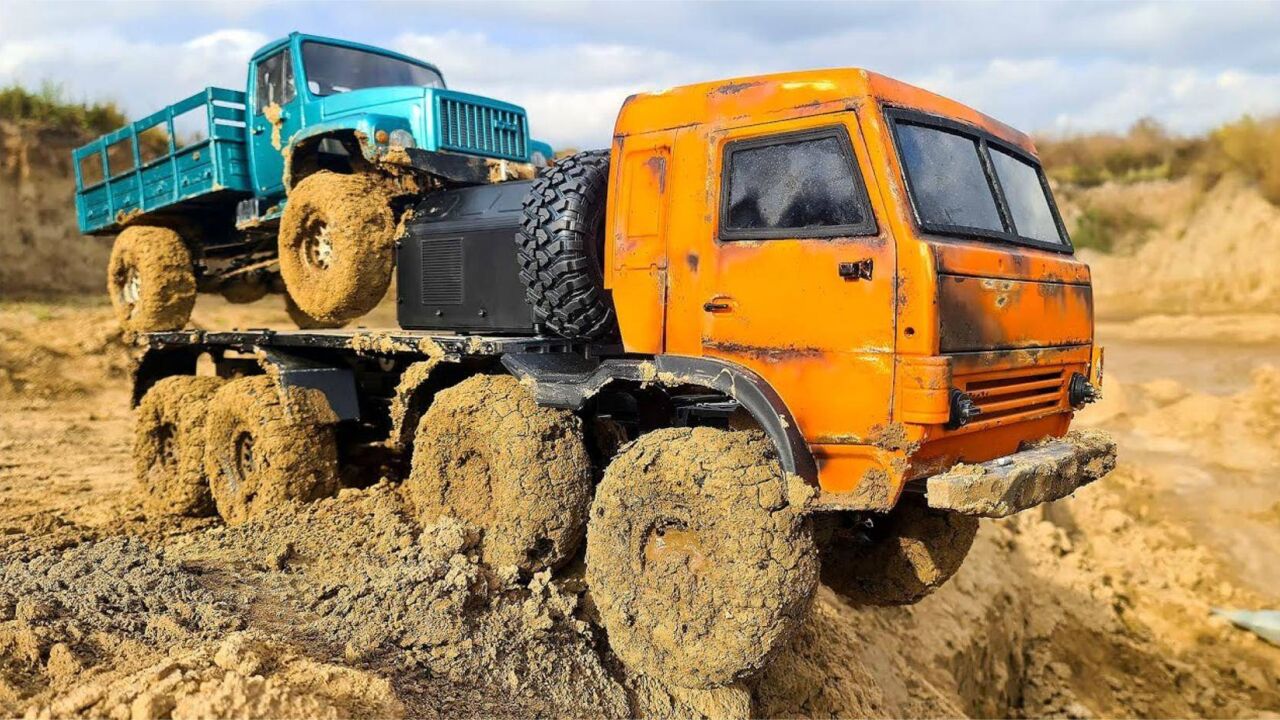 卡玛斯8x8定制–遥控卡车泥土越野大测试!_腾讯视频