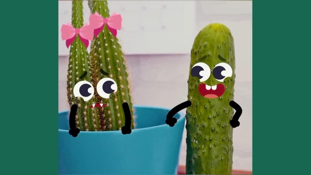 表情动画黄瓜假装自己有刺吗