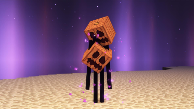 我的世界:给小黑带上南瓜!