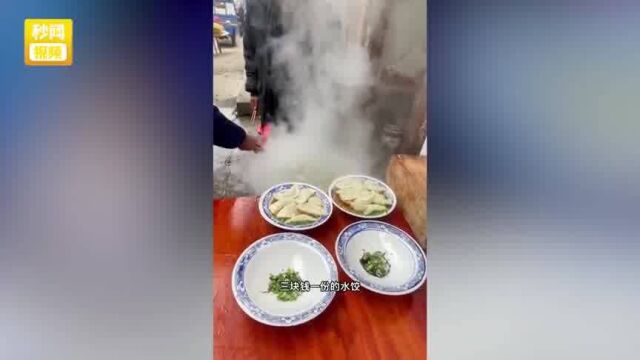 淮南一大娘卖手工水饺3元一碗,足足有16个:顾客都是乡下的 赚钱不容易