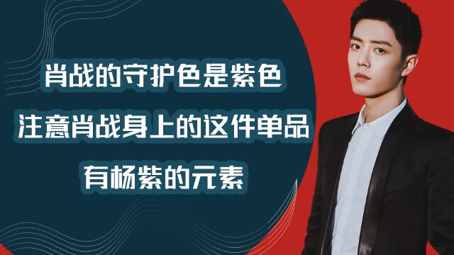 肖战的守护色是紫色,注意肖战身上的这件单品,有杨紫的元素