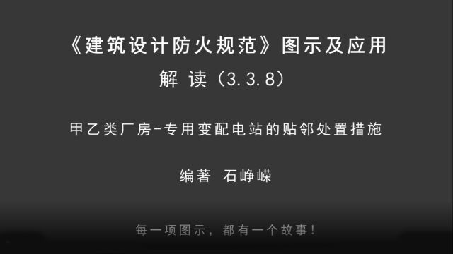 解读3.3.8:甲乙类厂房专用变配电站的贴邻处置措施!《建筑设计防火规范图示及应用》