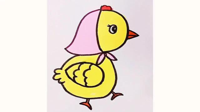 儿童画母鸡简单图片