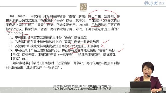 第20章 商标法2022年厚大法考商经法真题破译鄢梦萱