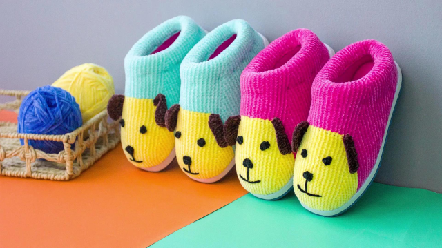 雅馨绣坊雪绒线小狗旺财 棉拖鞋>编织教程 上集