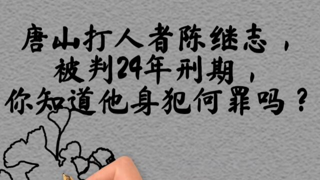 唐山打人者陈继志身犯几项罪名,带你一起看看吧!