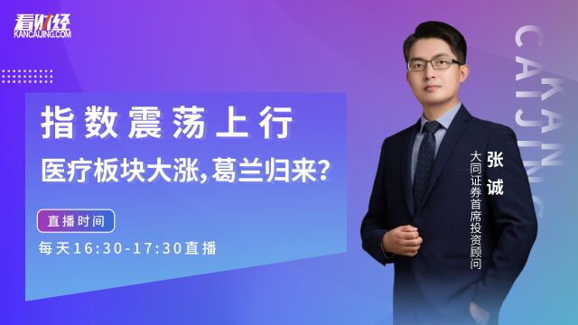 大同证券张诚:指数震荡上行,医疗板块大涨,葛兰归来?