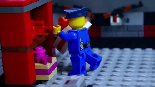 乐高定格动画：乐高警察学校模拟演练抓劫匪，会怎样呢？