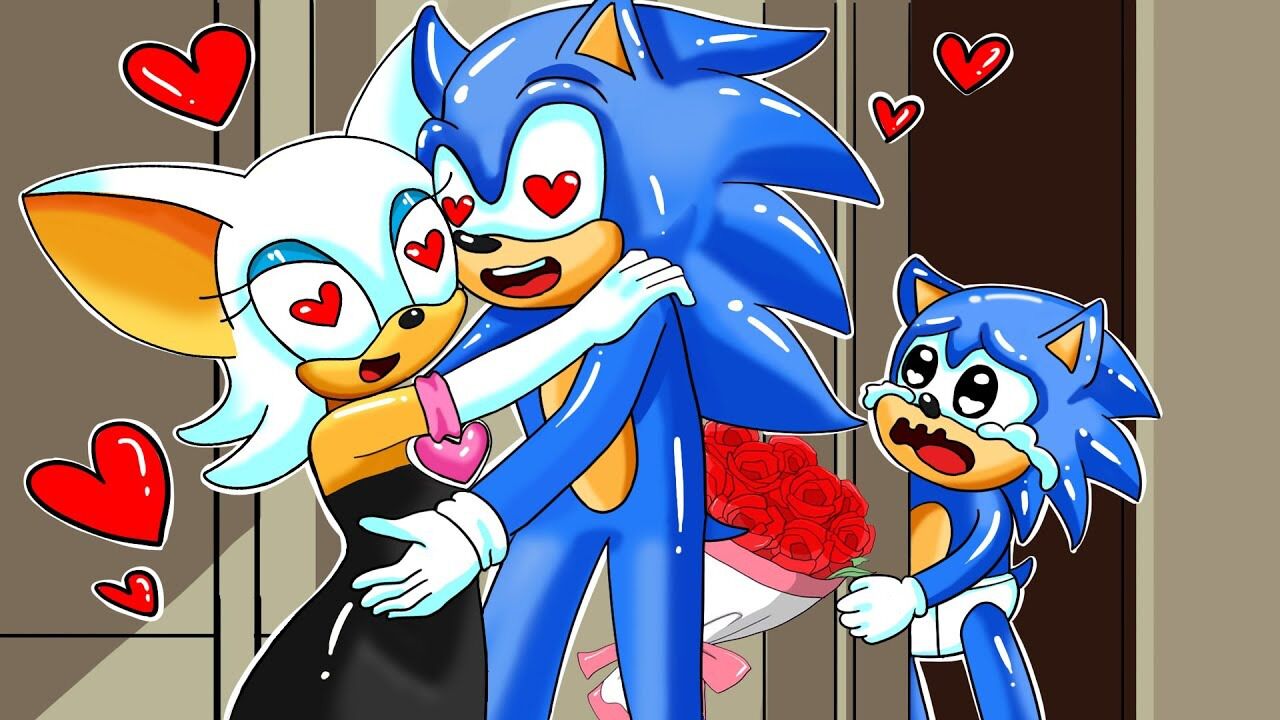 索尼克动画:索尼克与露姬和婴儿暗影三个人很温馨,艾米很生气!