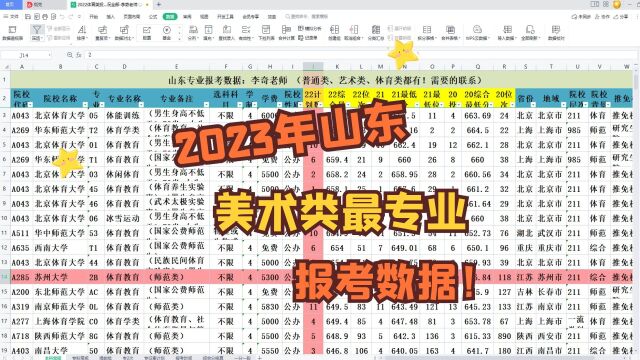 2023年山东美术类专业报考数据,包括哪些内容和服务?如何获取?