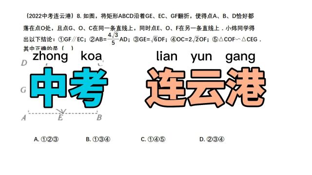 2022中考选择题压轴题连云港