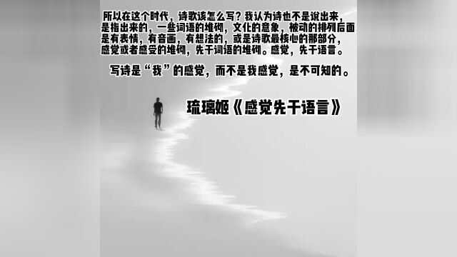 诗歌随笔:《写诗,感觉先于语言》