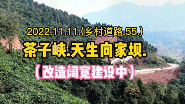 2022.11.11.(乡村道路.55.)茶子峡.天生向家坝.(庙安天生向家坝.改造阔宽建设中)