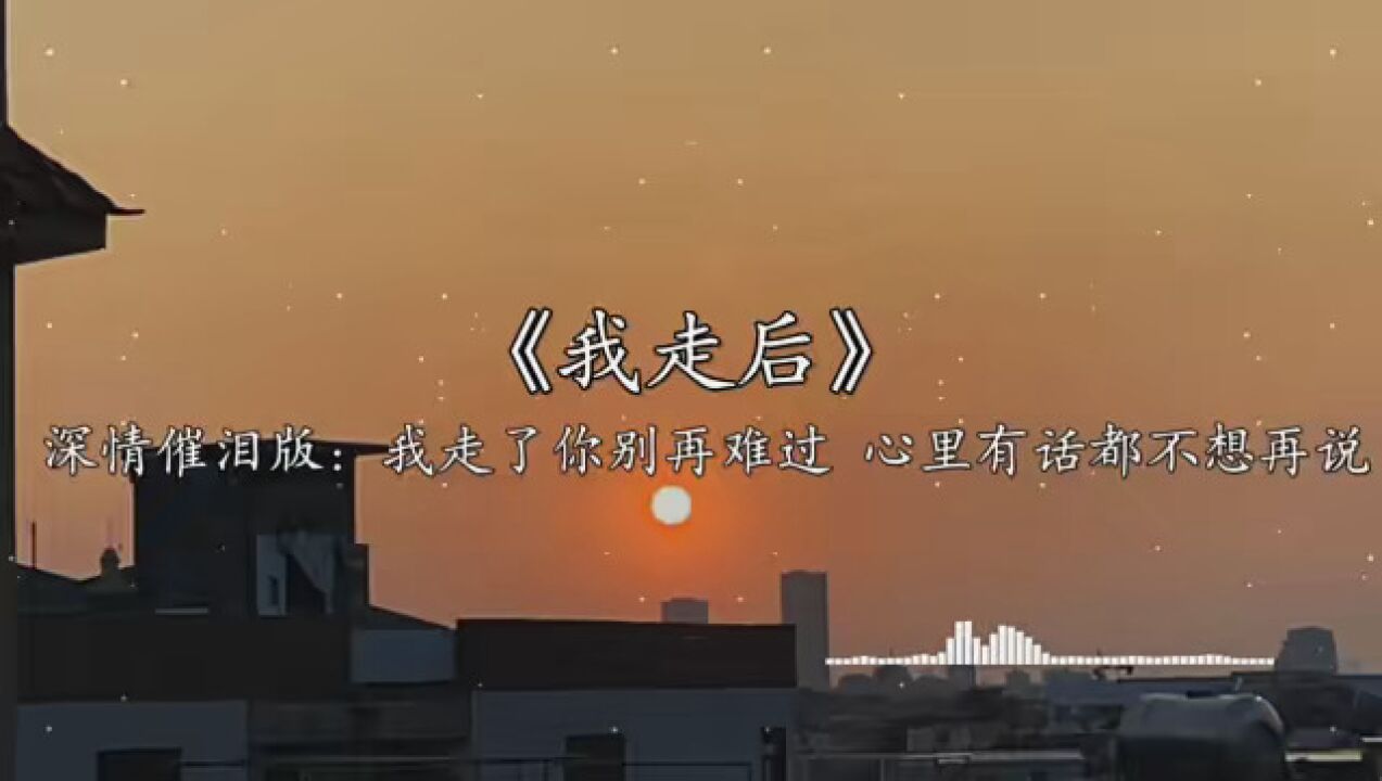 "我走了你别再难过 心里有话都不想再说"