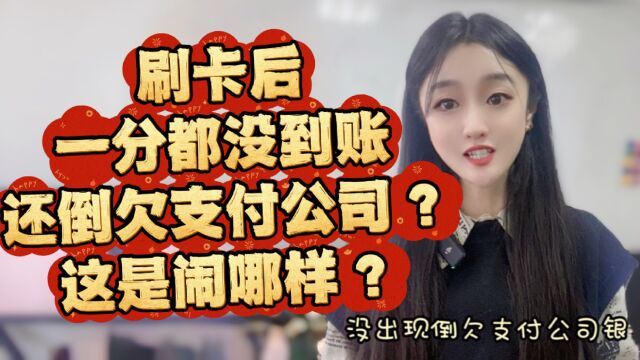 刷卡后一分银子都没帐,还倒欠支付公司8块多?这是闹哪样?