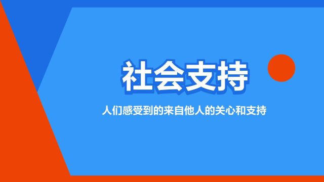 “社会支持”是什么意思?