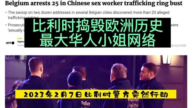 比利时捣毁欧洲历史最大华人小姐网络