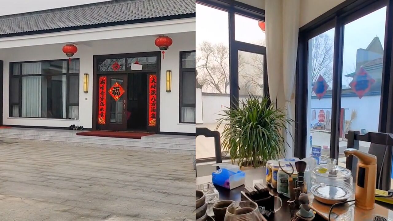 女子花30万建农村大窗小院,左右厢房色调非常耐看:比楼房好百倍