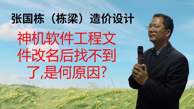 张国栋(栋梁)造价设计:神机软件工程文件改名后找不到了,是何原因?