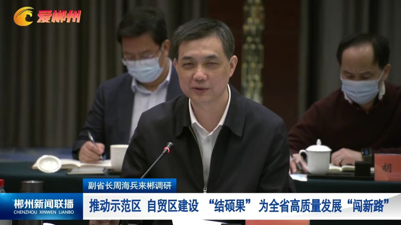 副省长周海兵来郴调研:推动示范区自贸区建设“结硕果”为全省高质量发展“闯新路”_高清1080P在线观看平台_腾讯视频
