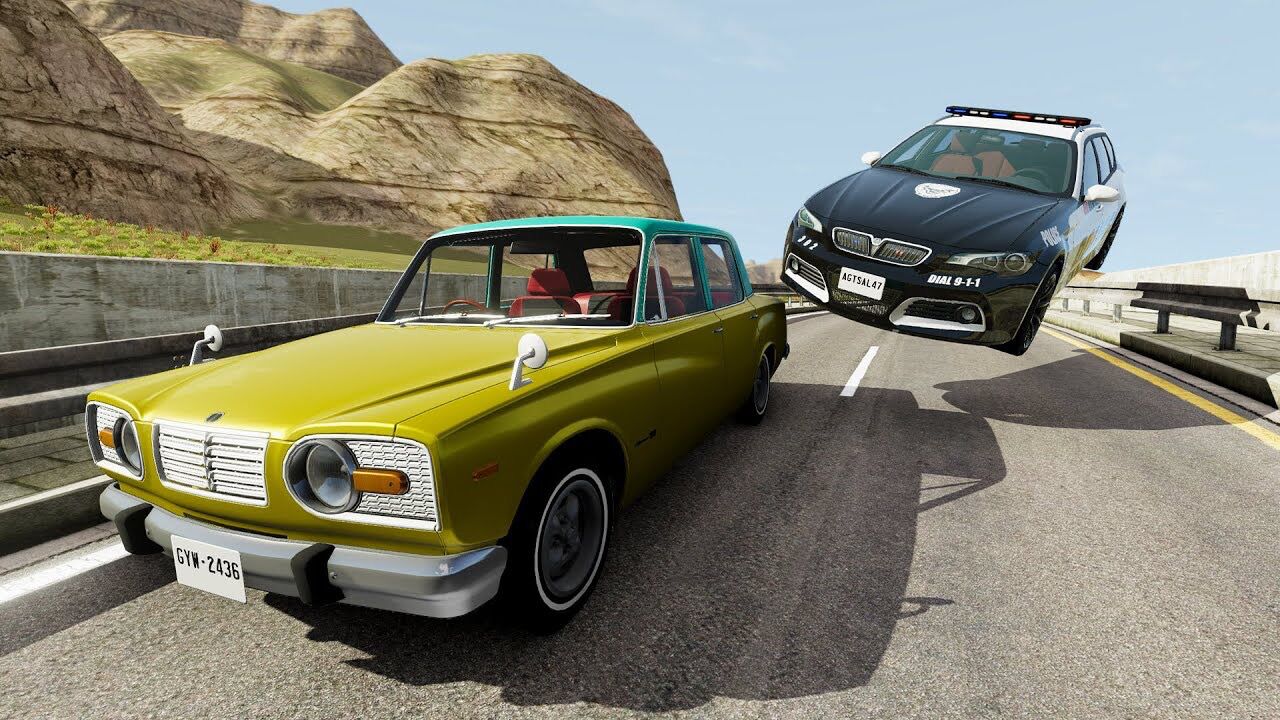 【beamng】警察追捕撞车事故