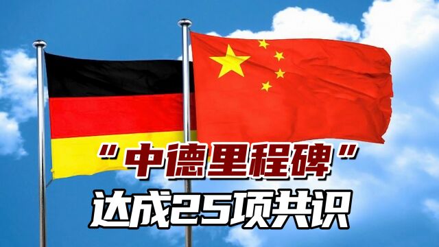 官宣!中德之间“一个里程碑”,双方在对话中达成25项共识