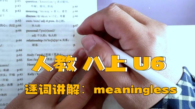 人教版 八上 U6 逐词讲解(三十四)meaningless