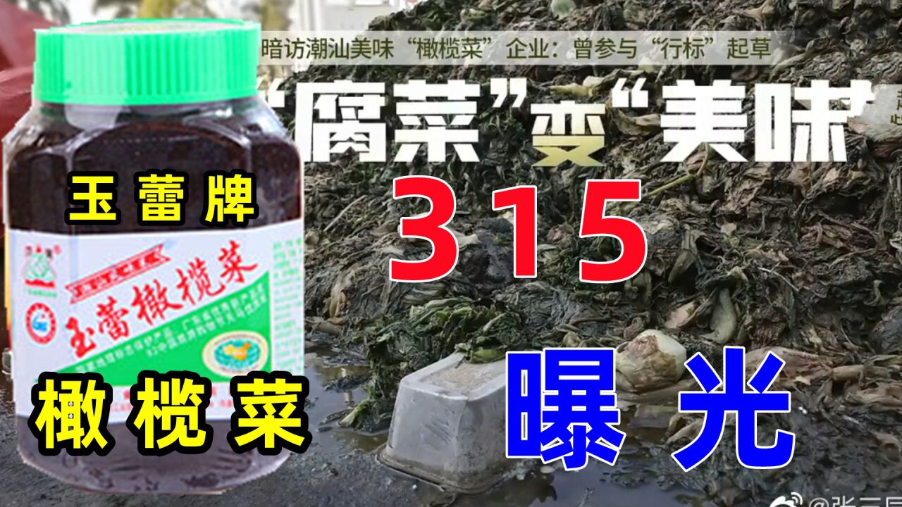 315曝光:广东知名品牌玉蕾橄榄菜,制作堪比老坛酸菜,现已下架