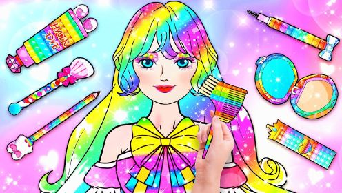 剪纸动画：长发公主意外来到了彩虹世界，在这她会遇到白马王子吗