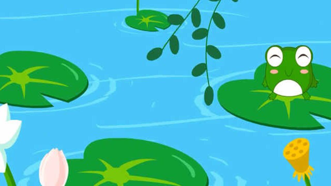 小班情景表演《池塘青蛙》背景视频