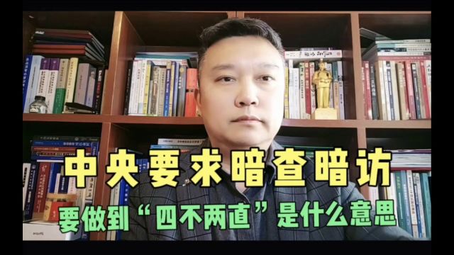 中央要求暗查暗访要“四不两直”是什么意思?