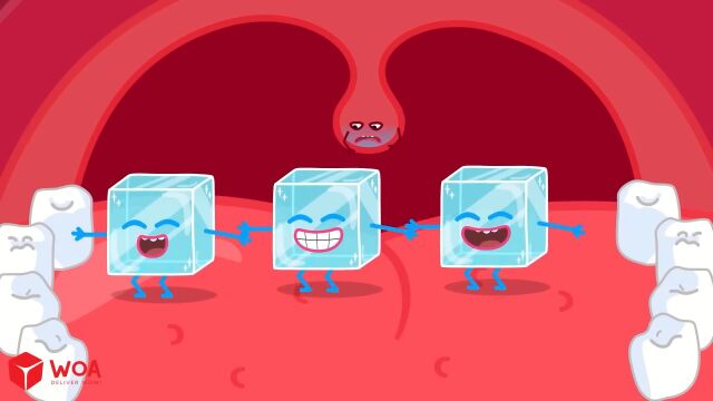 儿童动画:你知道冰块吃进嘴里,它会在里面做什么吗?