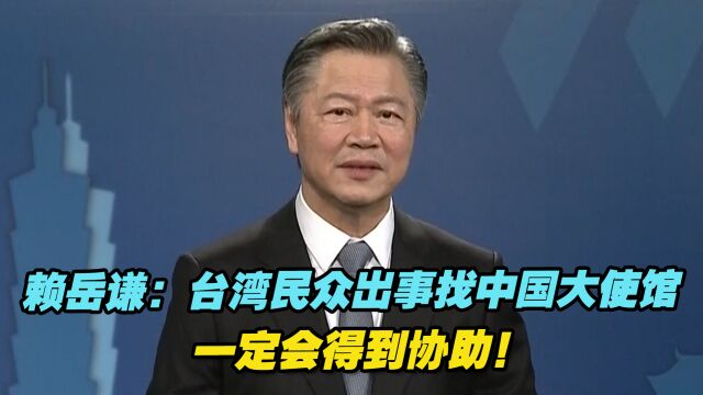 赖岳谦:台湾民众出事如果找中国大使馆,一定会得到协助!