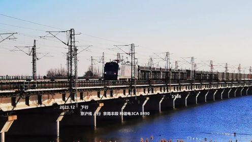 【中国铁路】从沧州去天津的货运火车，途径独流减河大桥