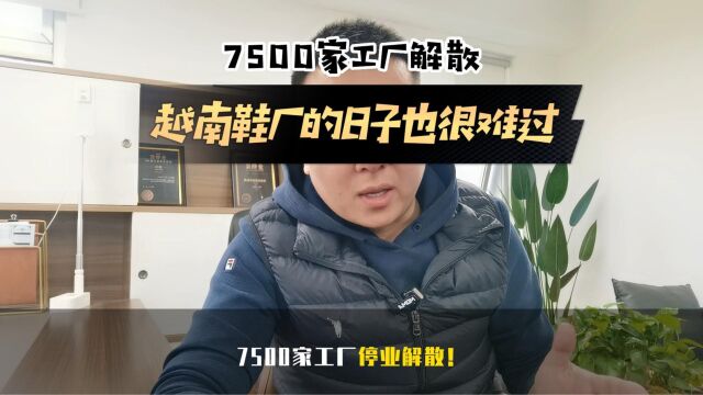 越南7500家工厂停产解散,重点出口行业订单,大多下降!