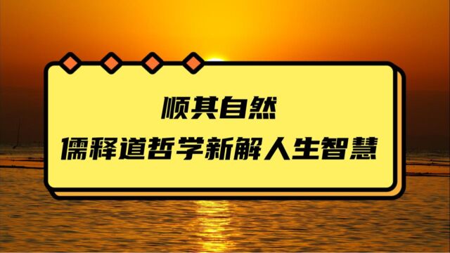 顺其自然:儒释道哲学新解人生智慧